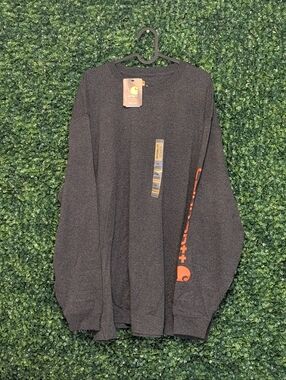 Carhartt Long Sleeve Shirt, Grey XL Original Fit